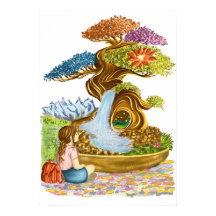 The little girl and her giant Bonsai.