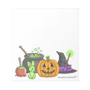 The Little Green Halloween Bunny Notepad by bunnieswithstuff at Zazzle