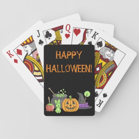 The Little Green Halloween Bunny Playing Cards