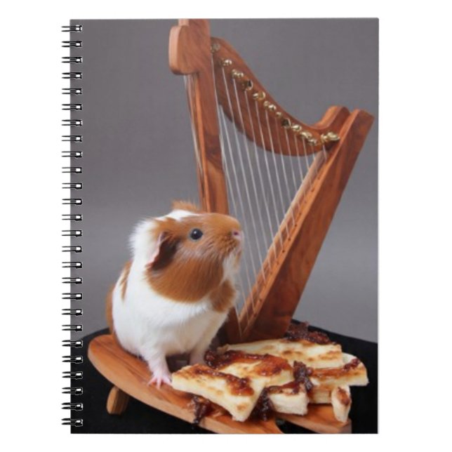 The Little Harpist – Elegant Guinea Pig Notebook (Front)