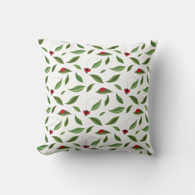The Little Ladybugs Throw Pillow (Front)