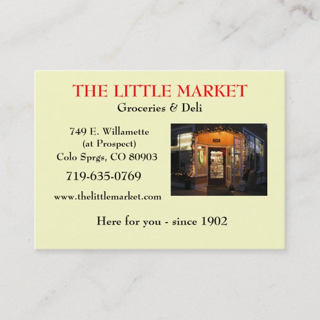 The Little Market Business Card (Front)