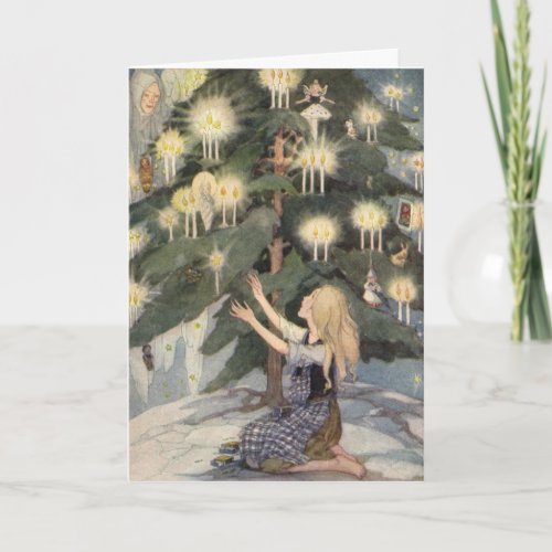 The Little Match Girl by Anne Anderson Holiday Card