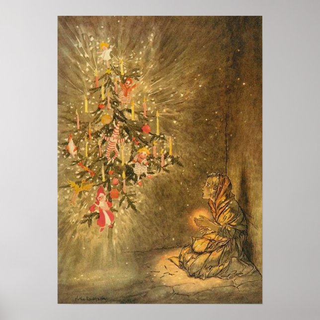 The Little Match Girl by arthur rackham Poster (Front)