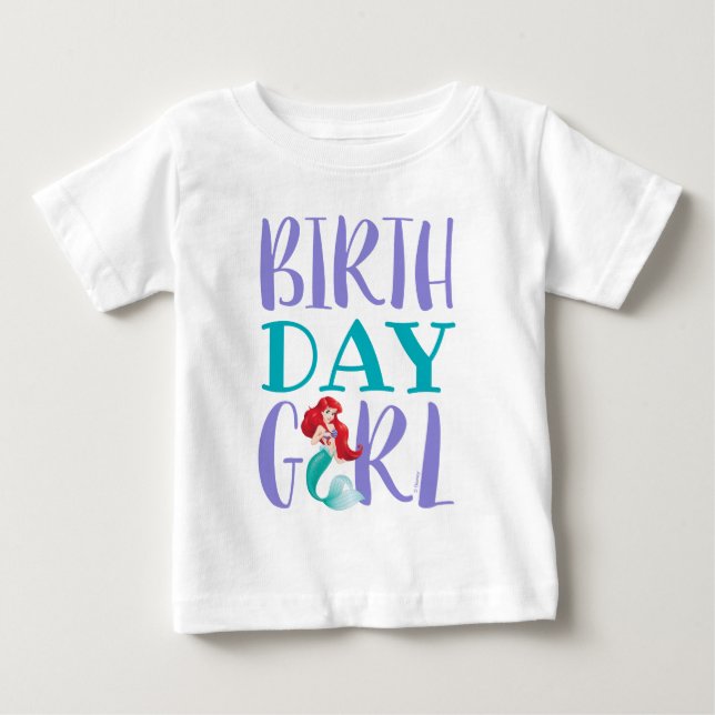 The Little Mermaid Arial | Birthday Girl Baby T-Shirt (Front)