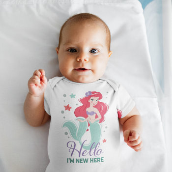 The Little Mermaid Ariel Hello I'm New Here Baby Bodysuit by DisneyPrincess at Zazzle