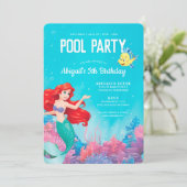 The Little Mermaid | Ariel Pool Party Birthday Invitation (Standing Front)