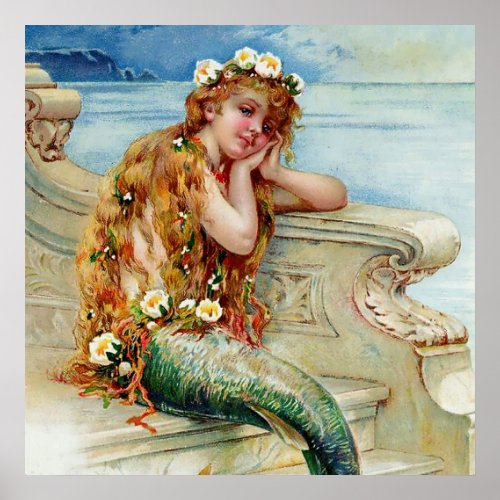The Little Mermaid by E S Hardy Poster