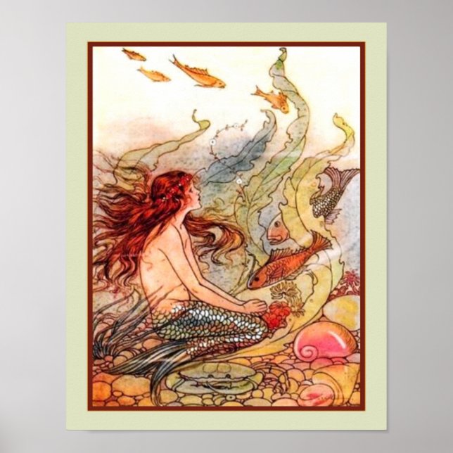 "The Little Mermaid" ca. 1920s by Eleanor Abbott Poster (Front)
