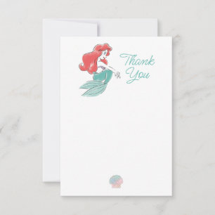 The Little Mermaid Floral Birthday Thank You Card