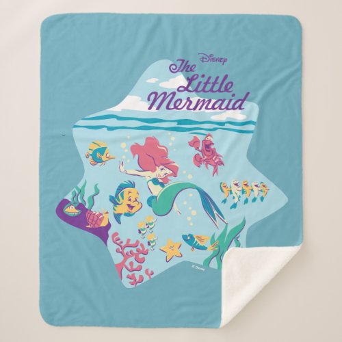 The Little Mermaid  Friends Sherpa Blanket