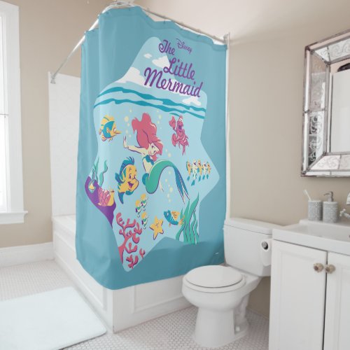 The Little Mermaid  Friends Shower Curtain