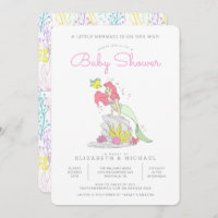 The Little Mermaid Girl Baby Shower Invitation