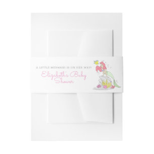 The Little Mermaid Girl Baby Shower Invitation Belly Band