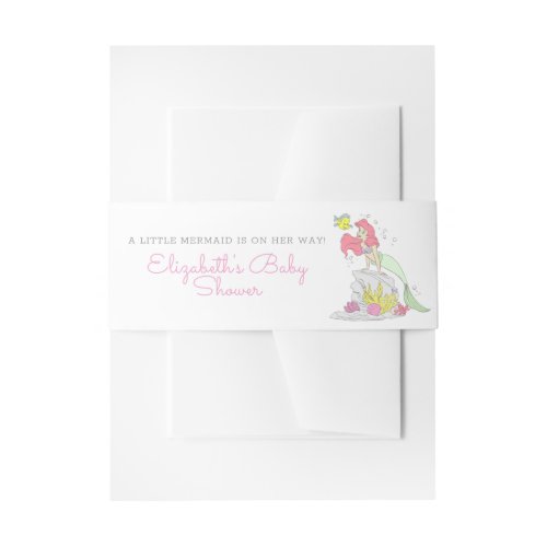 The Little Mermaid Girl Baby Shower Invitation Belly Band