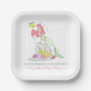 The Little Mermaid Girl Baby Shower Paper Plates