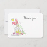 The Little Mermaid Girl Baby Shower Thank You Invitation