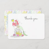 The Little Mermaid Girl Baby Shower Thank You Invitation (Front/Back)