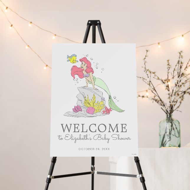 The Little Mermaid Girl Baby Shower Welcome Sign (In Situ (Stand))