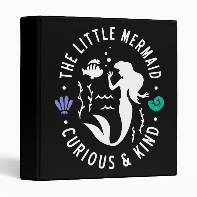 The Little Mermaid Outline "Curious & Kind" 3 Ring Binder (Front/Spine)