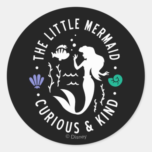 The Little Mermaid Outline Curious  Kind Classic Round Sticker