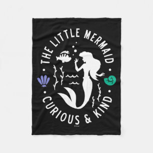 The Little Mermaid Outline "Curious & Kind" Fleece Blanket