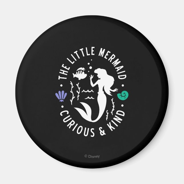 The Little Mermaid Outline "Curious & Kind" Magnet (Front)