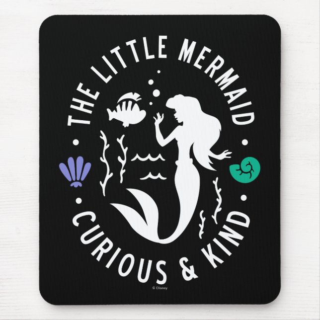 The Little Mermaid Outline "Curious & Kind" Mouse Pad (Front)