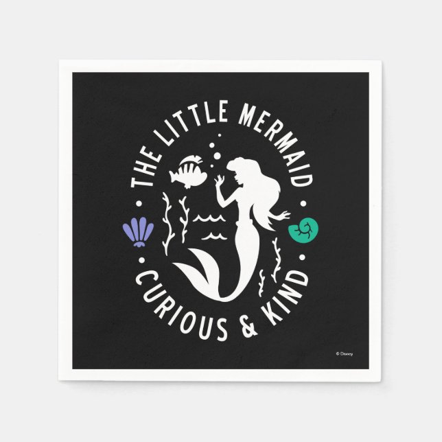 The Little Mermaid Outline "Curious & Kind" Napkins (Front)