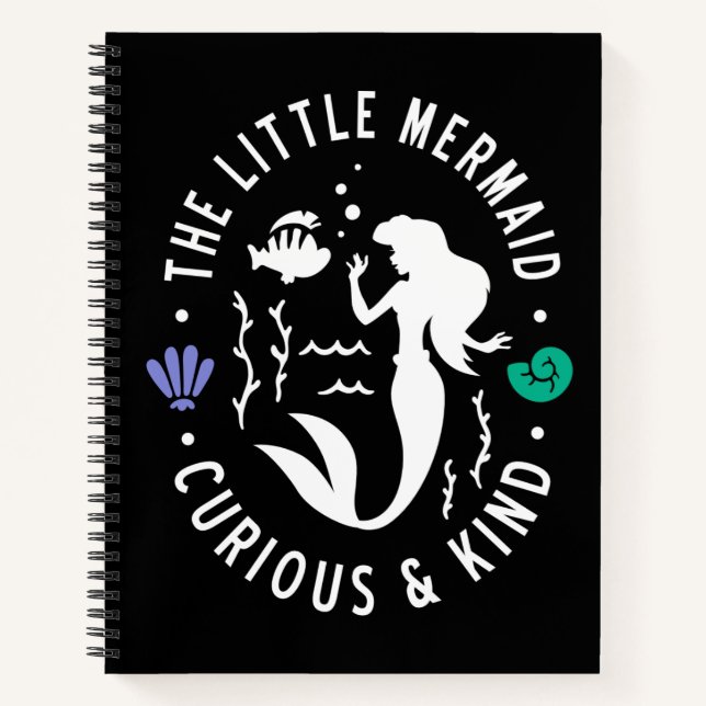 The Little Mermaid Outline "Curious & Kind" Notebook (Front)
