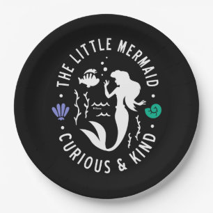 The Little Mermaid Outline "Curious & Kind" Paper Plates