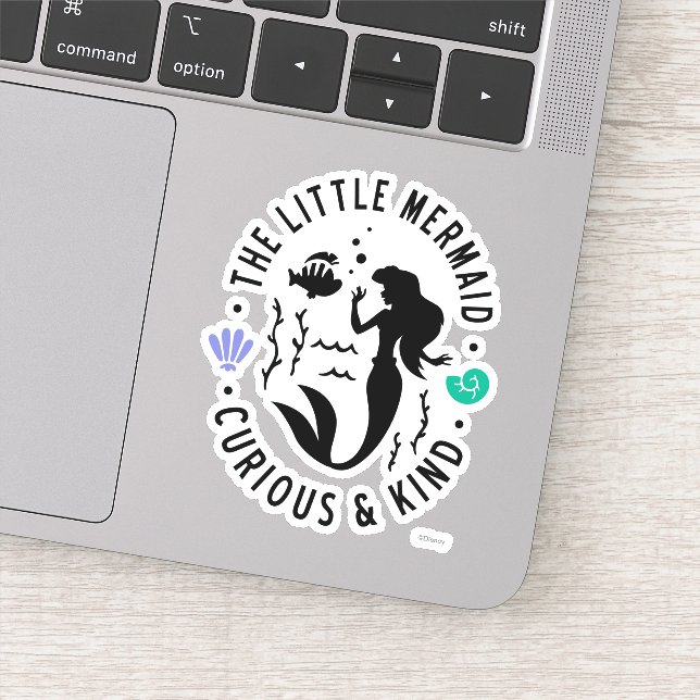 The Little Mermaid Outline "Curious & Kind" Sticker (Detail)
