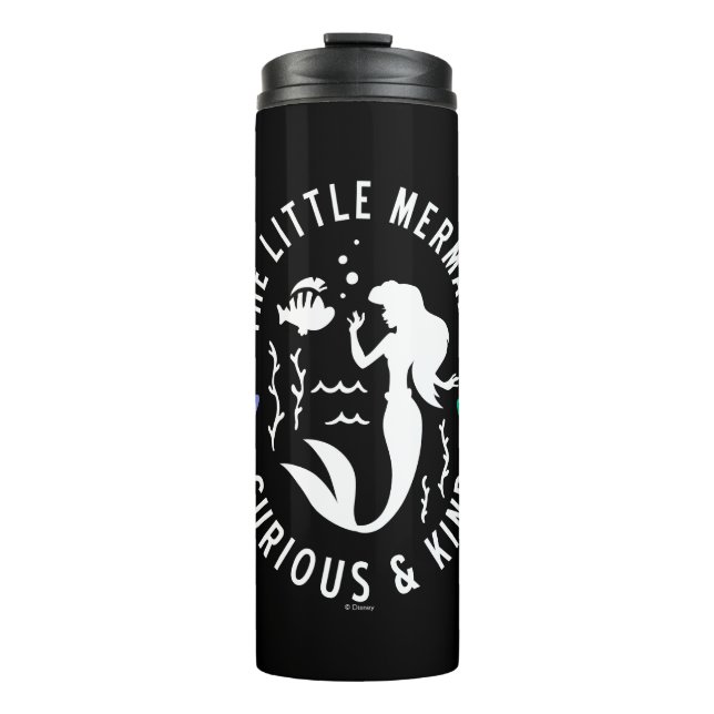 The Little Mermaid Outline "Curious & Kind" Thermal Tumbler (Front)