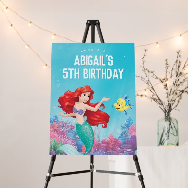 The Little Mermaid | Pool Party Birthday Welcome Foam Board (In Situ (Stand))