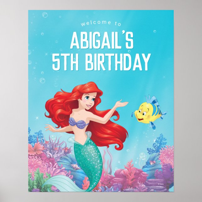 The Little Mermaid | Pool Party Birthday Welcome Poster (Front)
