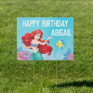 The Little Mermaid Pool Party Summer Birthday Sign