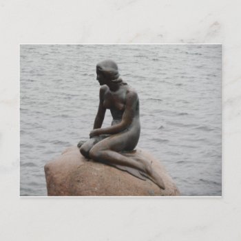 The Little Mermaid Statue Copenhagen Denmark Postcard by teknogeek at Zazzle
