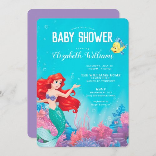 The Little Mermaid  Summer Baby Shower Invitation