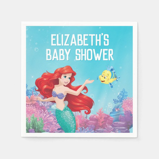 The Little Mermaid | Summer Baby Shower  Napkins (Front)