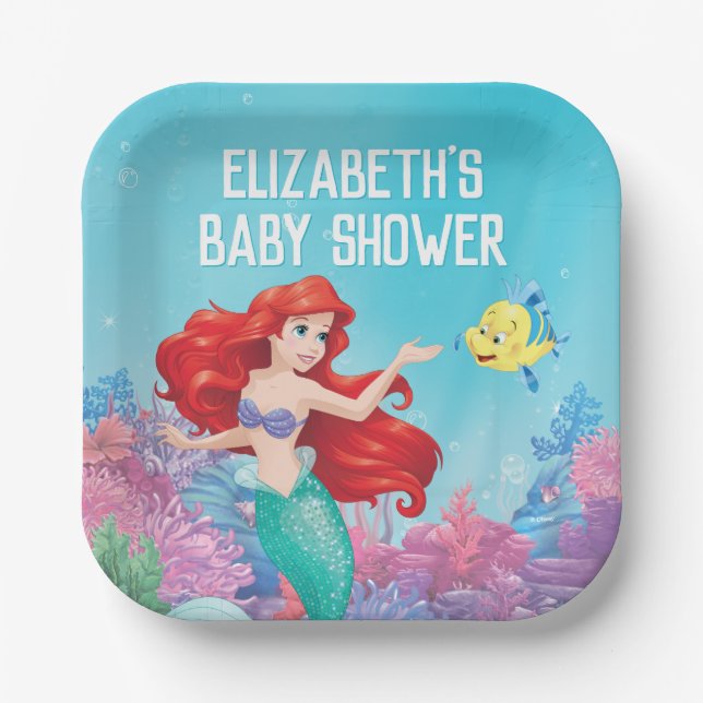 The Little Mermaid | Summer Baby Shower  Paper Plates (Front)