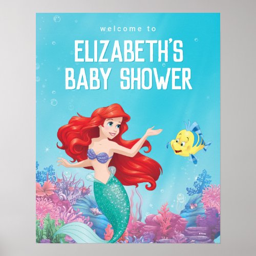 The Little Mermaid  Summer Baby Shower Welcome Poster