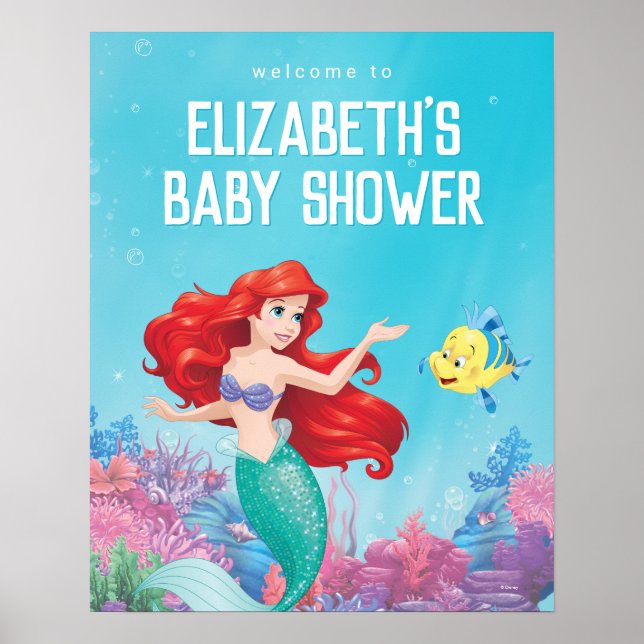The Little Mermaid | Summer Baby Shower Welcome Poster (Front)