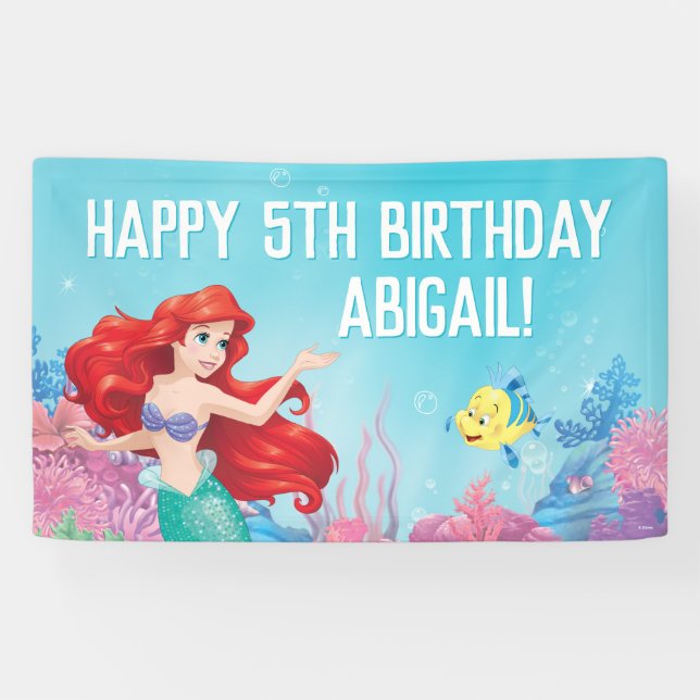 The Little Mermaid | Summer Pool Party Birthday Banner (Horizontal)
