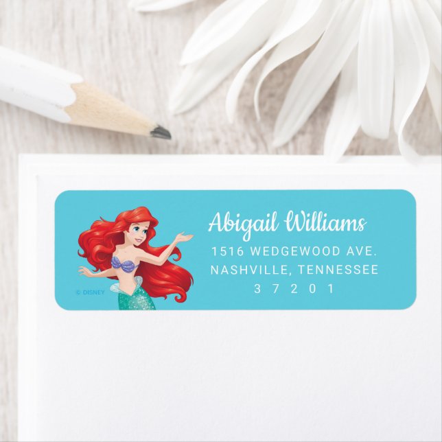 The Little Mermaid | Summer Pool Party Birthday Label (Insitu)