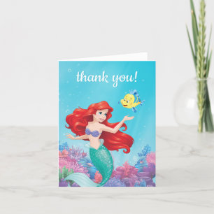 The Little Mermaid   Summer Pool Party Birthday Letterpress Thank You Card
