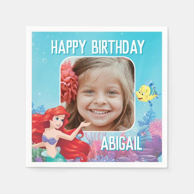 The Little Mermaid | Summer Pool Party Birthday Napkins (Front)