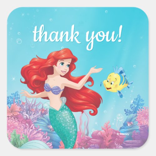 The Little Mermaid  Summer Pool Party Birthday Square Sticker
