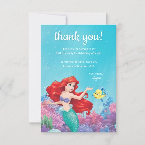 The Little Mermaid  Summer Pool Party Birthday Thank You Card