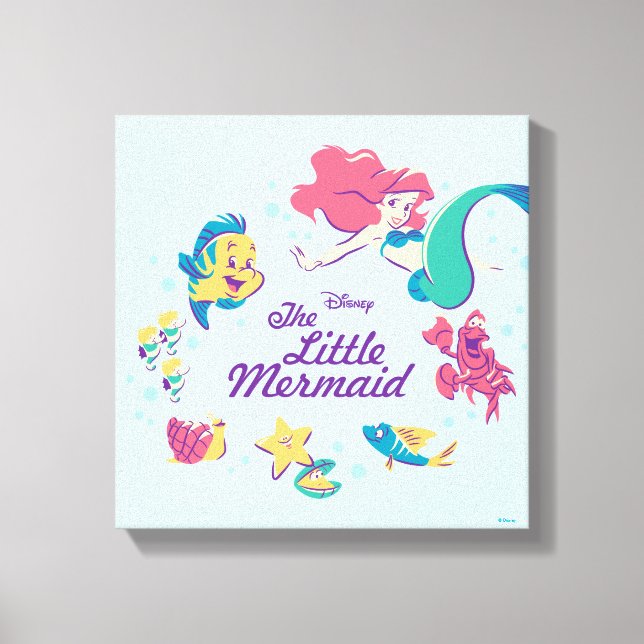 The Little Mermaid & the Sea Canvas Print (Front)