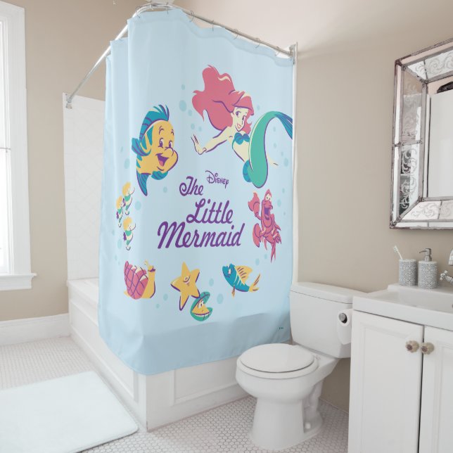 The Little Mermaid & the Sea Shower Curtain (In Situ)